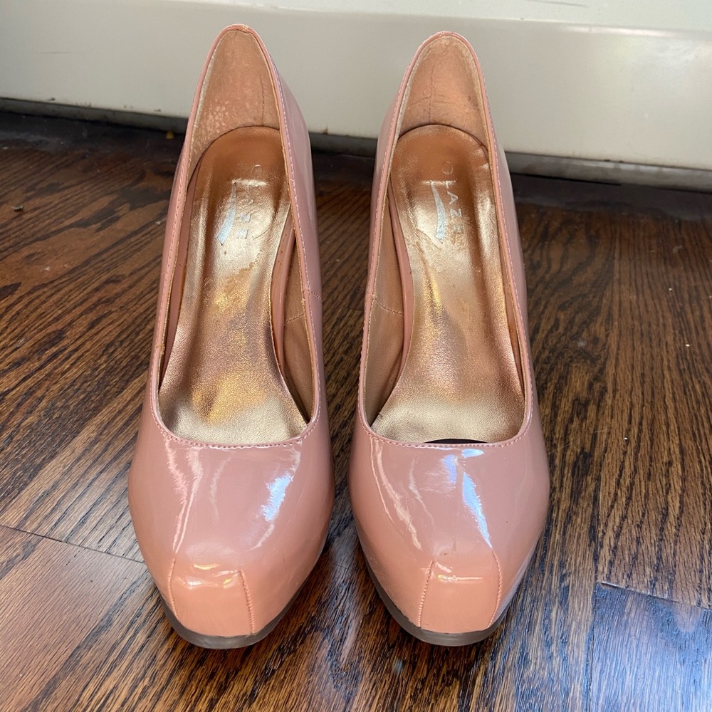Blush Pink Patent Leather High Heels